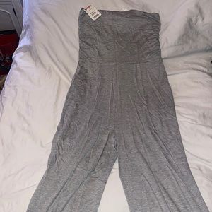 Gray tube top jump suit